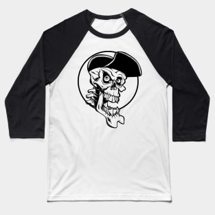 Laughing skull with cap (black outline) Baseball T-Shirt